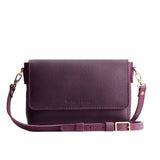 Plum Medium | Leather Crossbody Bag with Magnetic Messenger Bag Closure