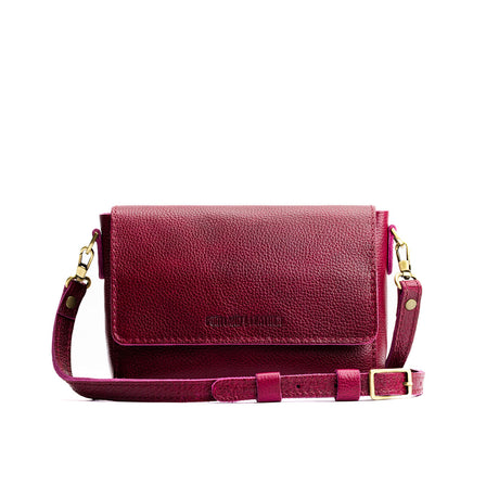 Orchid*Medium | Small Leather Crossbody Bag with Magnetic Messenger Bag Closure