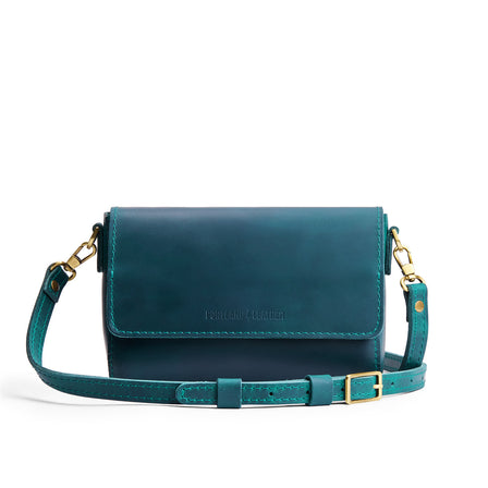 Westward Blue*Medium | Leather Crossbody Bag with Magnetic Messenger Bag 