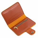 Honey | Small leather wallet with snap open
