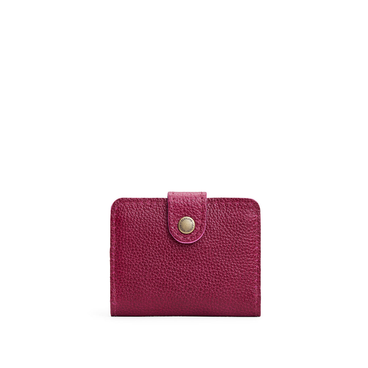 Orchid | Small leather wallet with snap closure