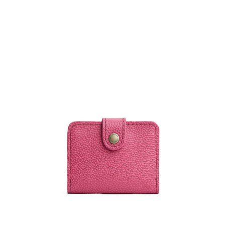 Wild Rose | Small leather wallet with snap closure