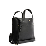 Black Classic | Crossbody tote bag with snap closure and front pocket