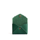 Bacalar | Small leather wallet with scalloped edge open