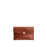 Nutmeg | Small leather envelope card wallet with snap closure