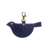Cobalt | Bird shaped pouch with button closure and lobster clasp