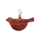 Nutmeg | Bird shaped pouch with button closure and lobster clasp