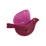 Orchid | Bird shaped pouch with button closure and lobster clasp