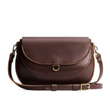 Chocolate Brown Large | Leather Crossbody with a flap and magnetic closure