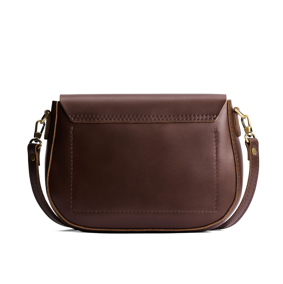 Chocolate Brown*Large | Leather Crossbody with a flap and magnetic closure