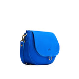 Blue Joy Small | Petite leather Crossbody with a flap and magnetic closure
