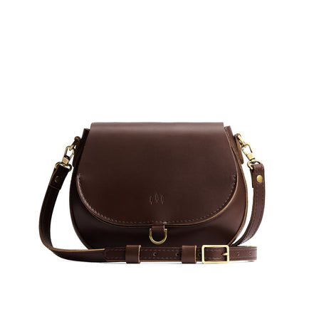 Chocolate Brown*Large | Leather Crossbody with a flap and magnetic closure