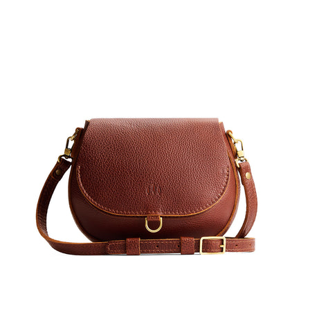 Nutmeg*Large | Leather Crossbody with a flap and magnetic closure