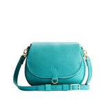 Seafoam Small | Petite leather Crossbody with a flap and magnetic closure