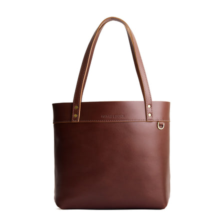 Cognac*Large*Zipper | Leather tote bag with riveted straps and exterior key loop