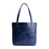 Cowboy Blue Medium Classic | Leather tote bag with riveted straps and exterior key loop