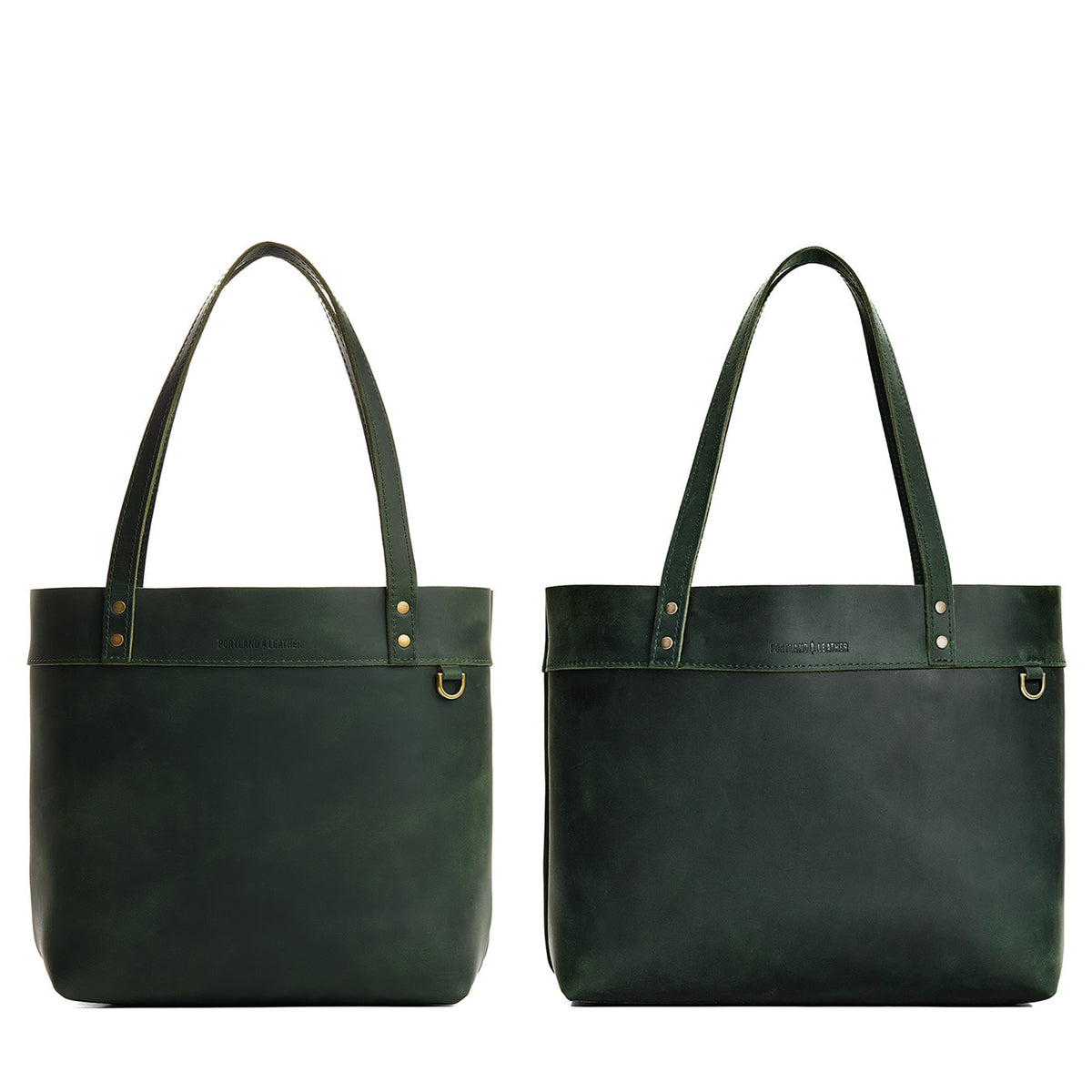 Evergreen | Side by side comparison of both sizes of the Montana Tote