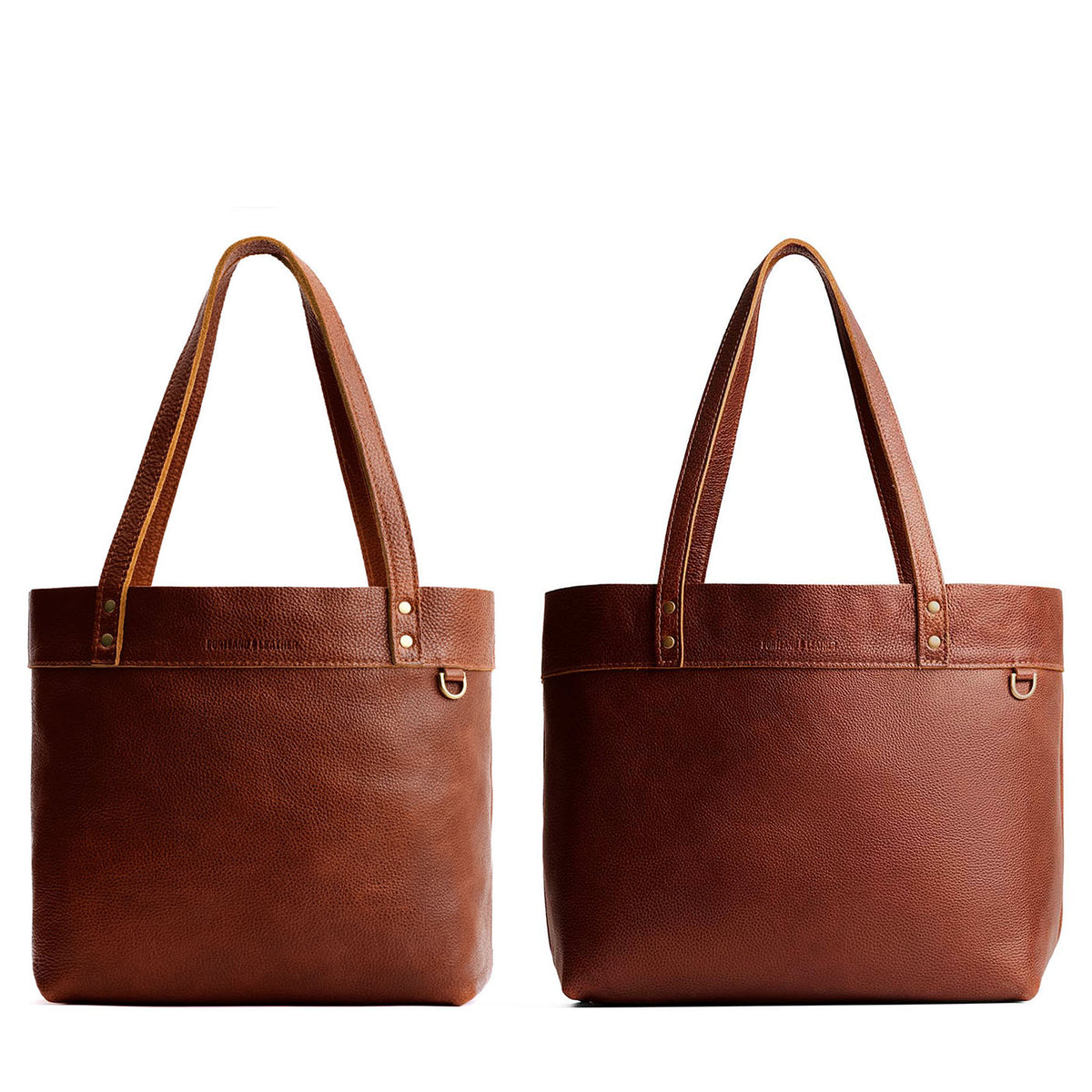 Nutmeg | Side by side comparison of both sizes of the Montana Tote