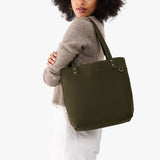 Verdant Medium Classic | Leather tote bag with riveted straps and exterior key loop