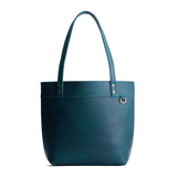 Westward Blue Medium Classic | Leather tote bag with riveted straps and exterior key loop