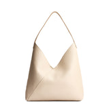 Pebbled Bone Oversized | Large shoulder bag with magnetic snap closure