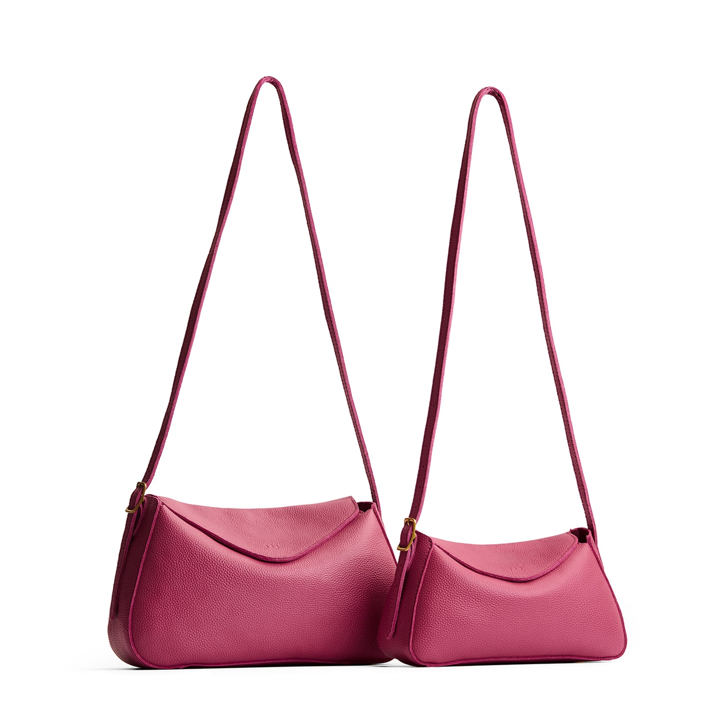 Wild Rose | Size comparison image of small and medium Neruda Crossbody