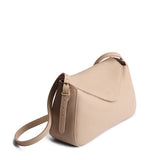 Oatmilk Medium | Leather Crossbody with a flap and magnetic closure