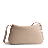 Oatmilk Medium | Leather Crossbody with a flap and magnetic closure