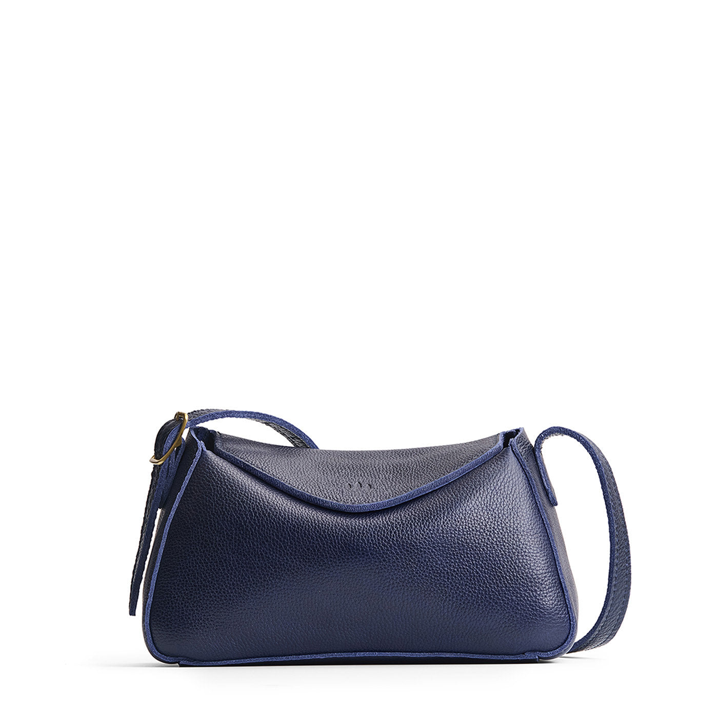 Cobalt*Small | Leather Crossbody with a flap and magnetic closure