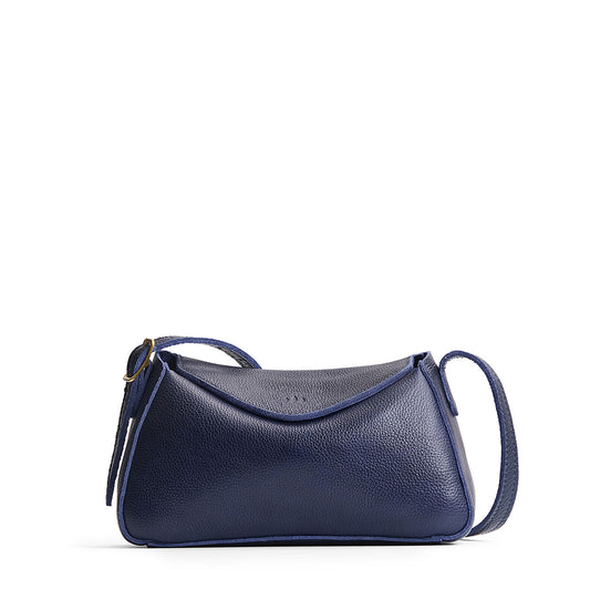 Cobalt*Small | Leather Crossbody with a flap and magnetic closure