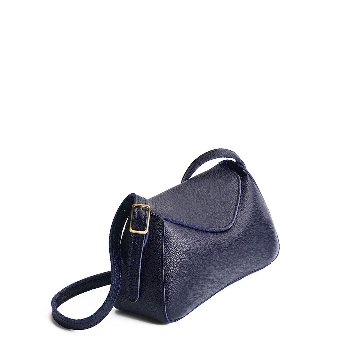 Cobalt*Small | Leather Crossbody with a flap and magnetic closure