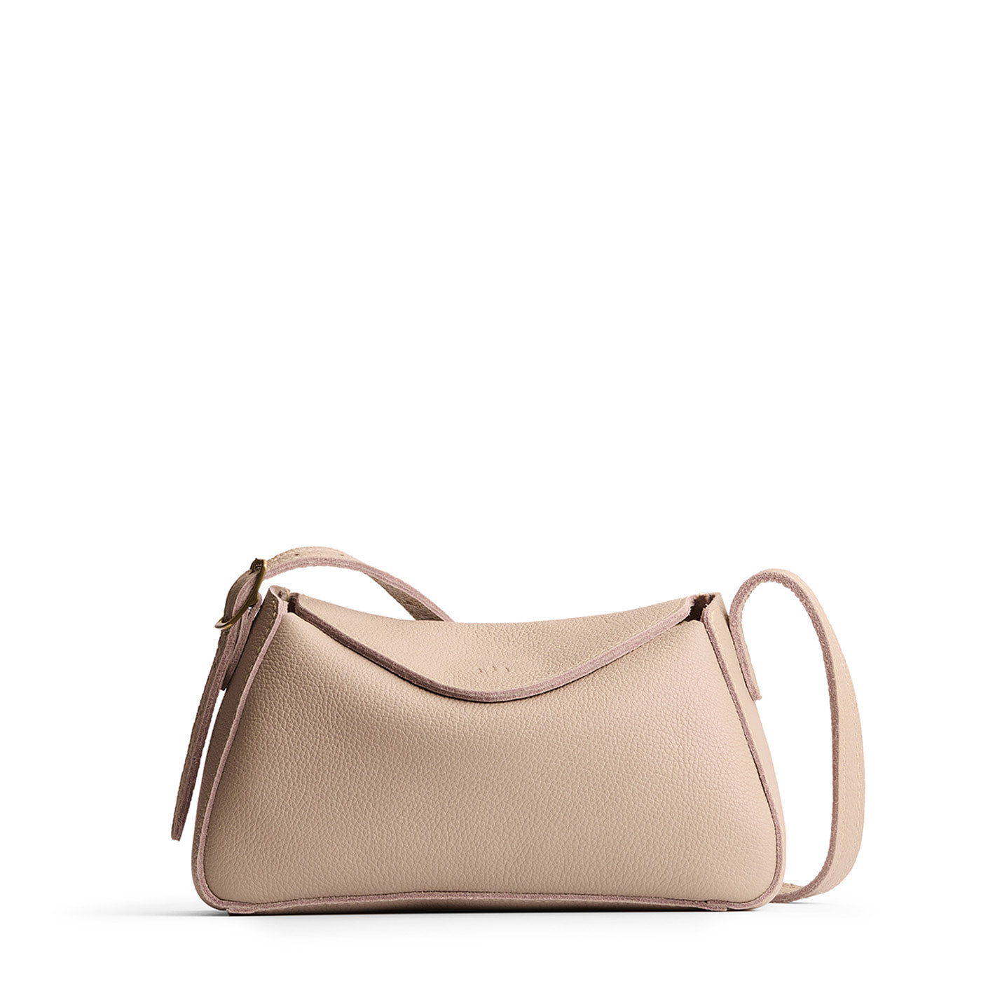 Oatmilk*Small | Leather Crossbody with a flap and magnetic closure