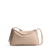 Oatmilk Small | Leather Crossbody with a flap and magnetic closure