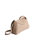 Oatmilk Small | Leather Crossbody with a flap and magnetic closure