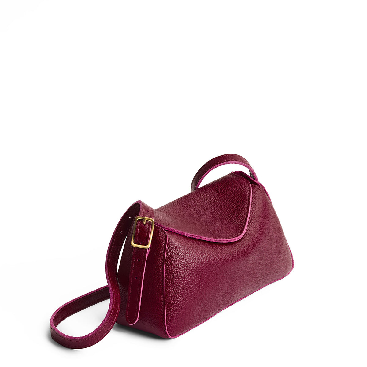 Orchid*Small | Leather Crossbody with a flap and magnetic closure