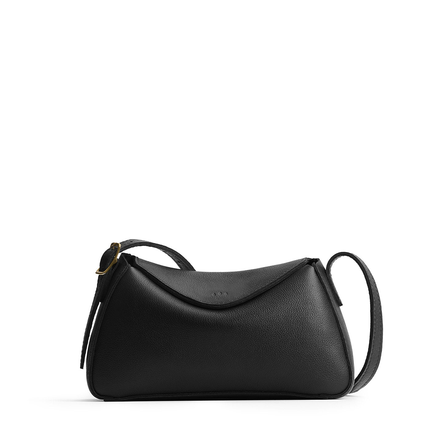 Pebbled--black*Small | Leather Crossbody with a flap and magnetic closure