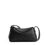 Pebbled--black Small | Leather Crossbody with a flap and magnetic closure