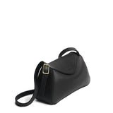 Pebbled--black Small | Leather Crossbody with a flap and magnetic closure