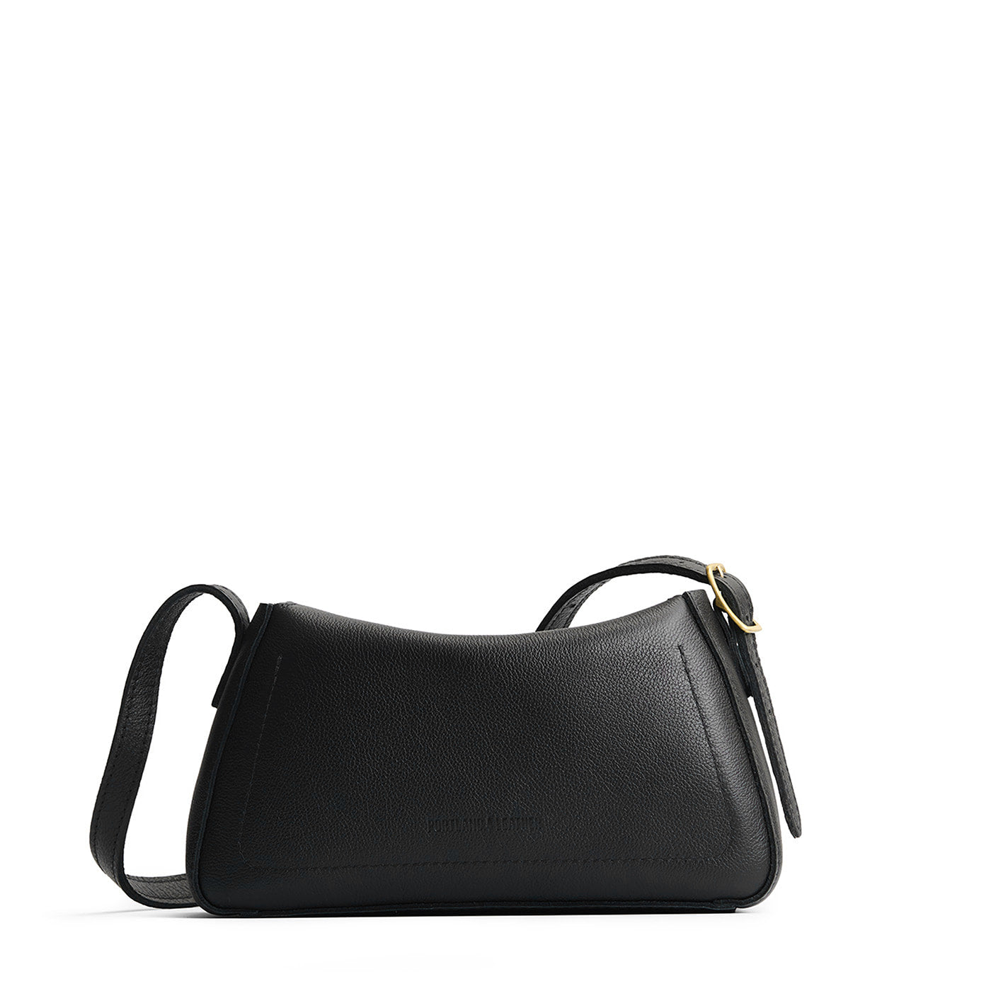 Pebbled--black*Small | Leather Crossbody with a flap and magnetic closure