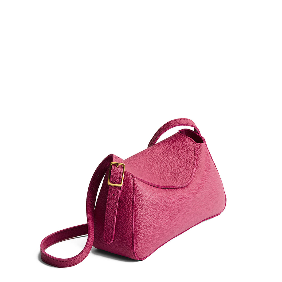 Wild Rose*Small | Leather Crossbody with a flap and magnetic closure