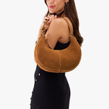 Jackson Small | Crescent shaped shoulder bag with zipper closure and adjustable strap