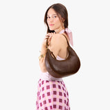 Coldbrew Small | Crescent shaped shoulder bag with zipper closure and adjustable strap