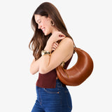 Honey Small | Crescent shaped shoulder bag with zipper closure and adjustable strap