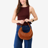 Honey Small | Crescent shaped shoulder bag with zipper closure and adjustable strap