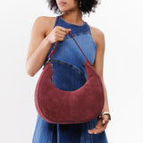Red Panda Large | Crescent shaped shoulder bag with zipper closure and adjustable strap