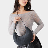Peppercorn Small | Crescent shaped shoulder bag with zipper closure and adjustable strap