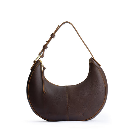 Coldbrew*Small | Crescent shaped shoulder bag with zipper closure and adjustable strap