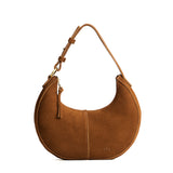 Jackson Small | Crescent shaped shoulder bag with zipper closure and adjustable strap
