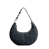 Peppercorn Small | Crescent shaped shoulder bag with zipper closure and adjustable strap