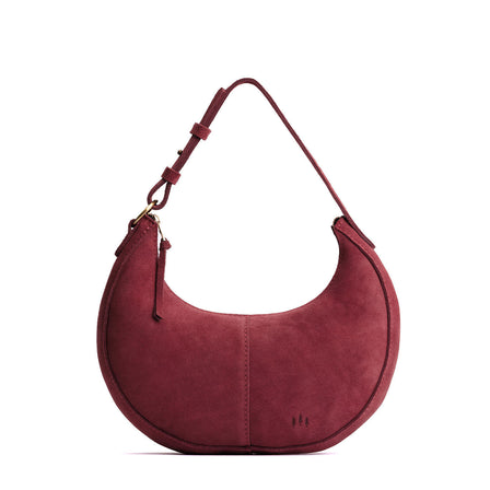 Red Panda*Large | Crescent shaped shoulder bag with zipper closure and adjustable strap